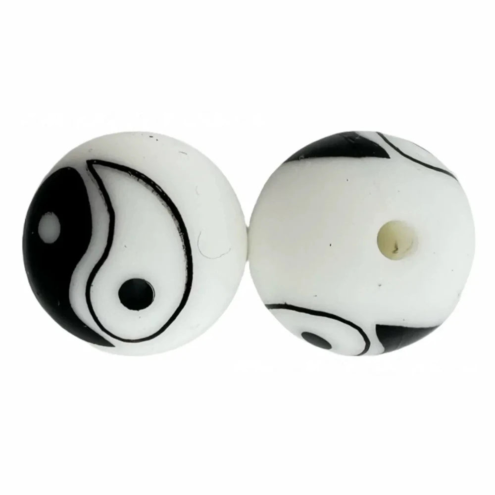 15mm Printed Silicone Bead for DIY Bracelets Keychains 018