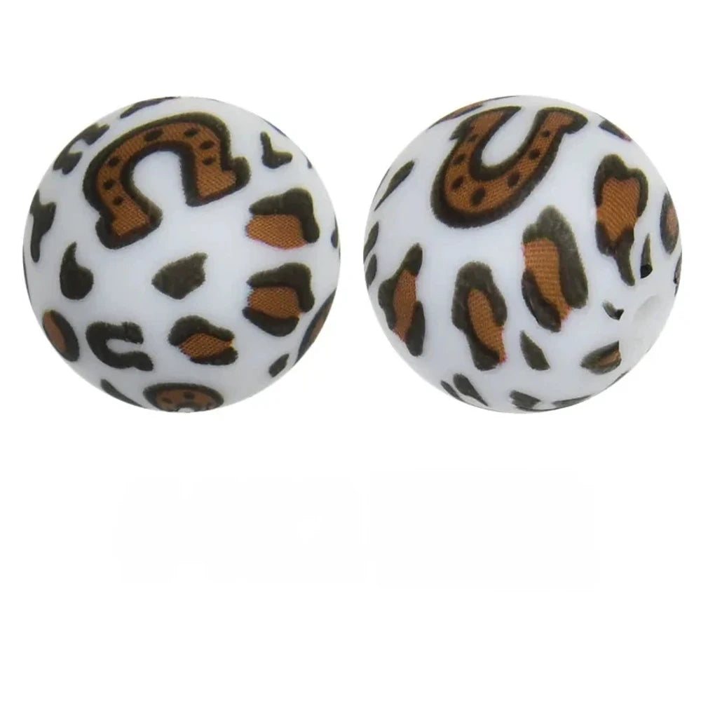 15mm Magnet Printed Silicone Bead for DIY Bracelet Pen