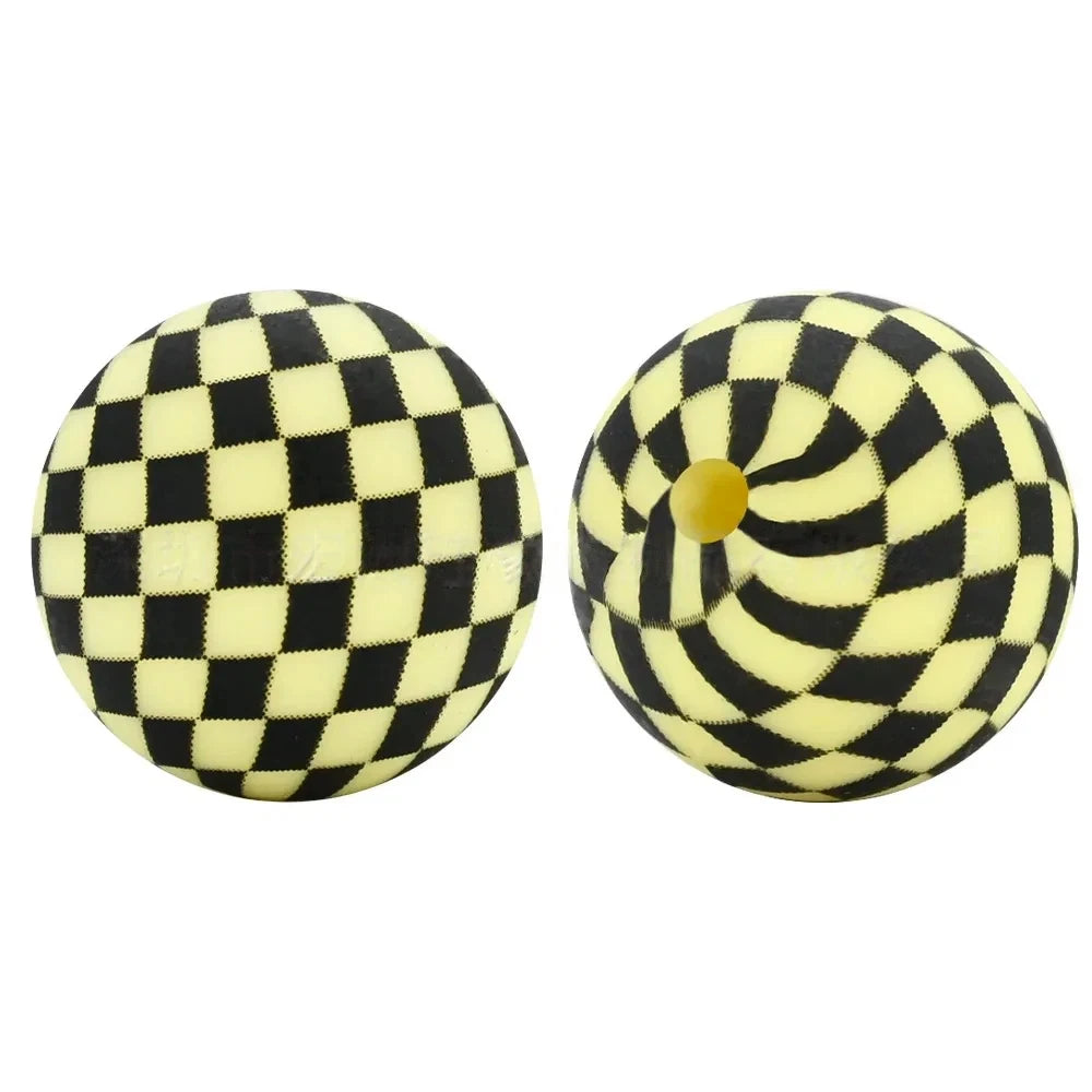 15mm Yellow and Black Printed Silicone Bead for DIY Pens Keychains