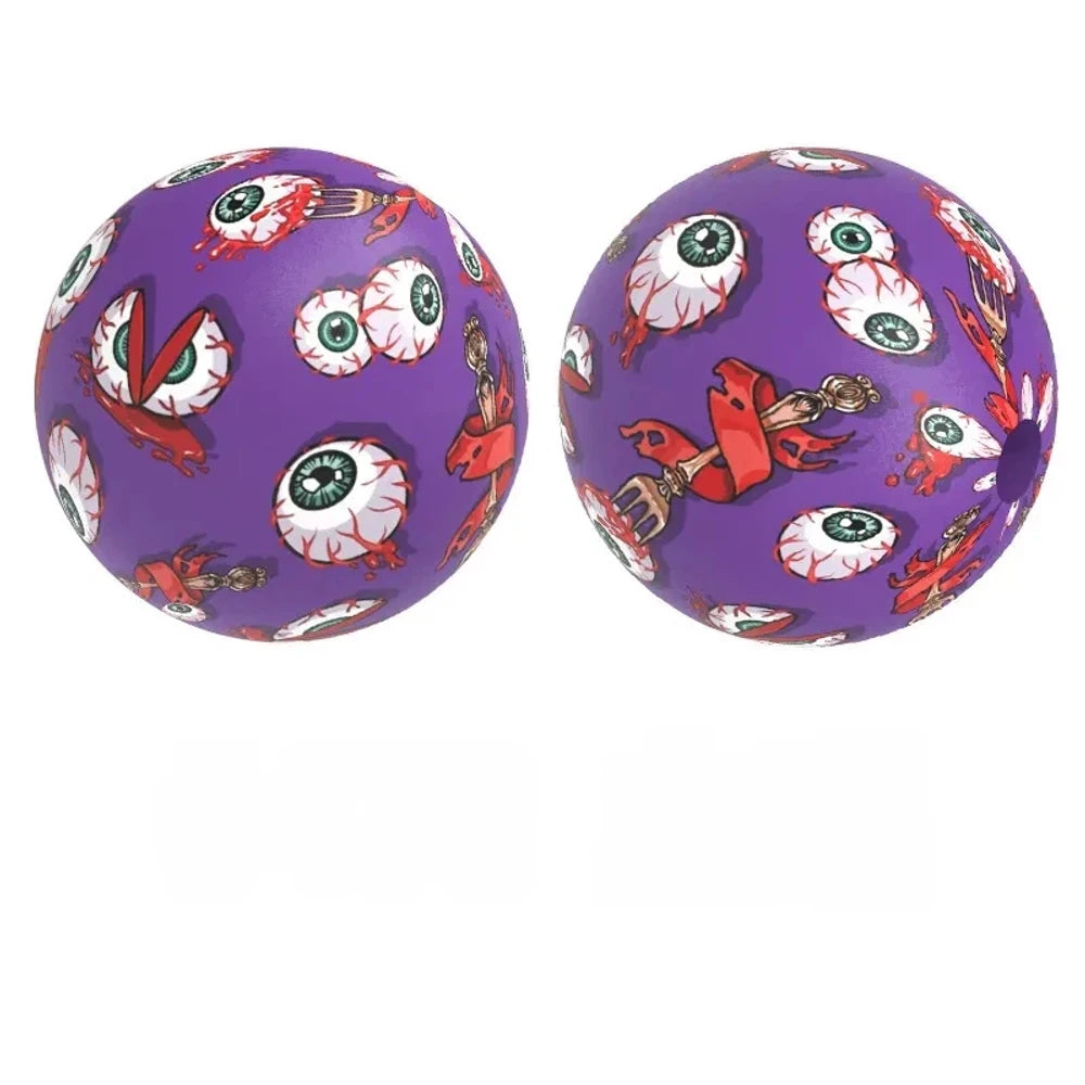 15mm Eyes Printed Silicone Bead for DIY Bracelet Pen