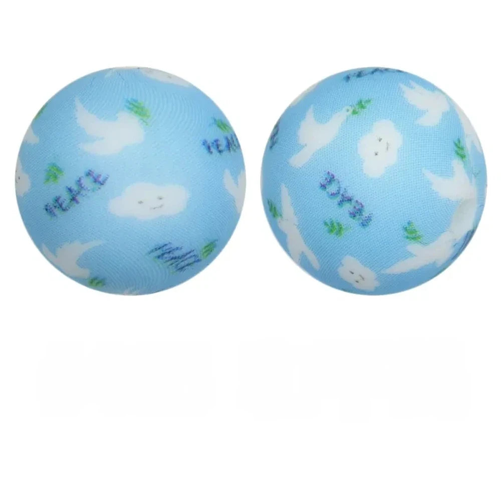 15mm Peace Dove Printed Silicone Bead for DIY Bracelet Pen