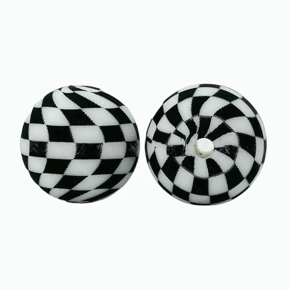 15mm Black and White Checkered Pattern Printed Silicone Bead for DIY Bracelet Pens
