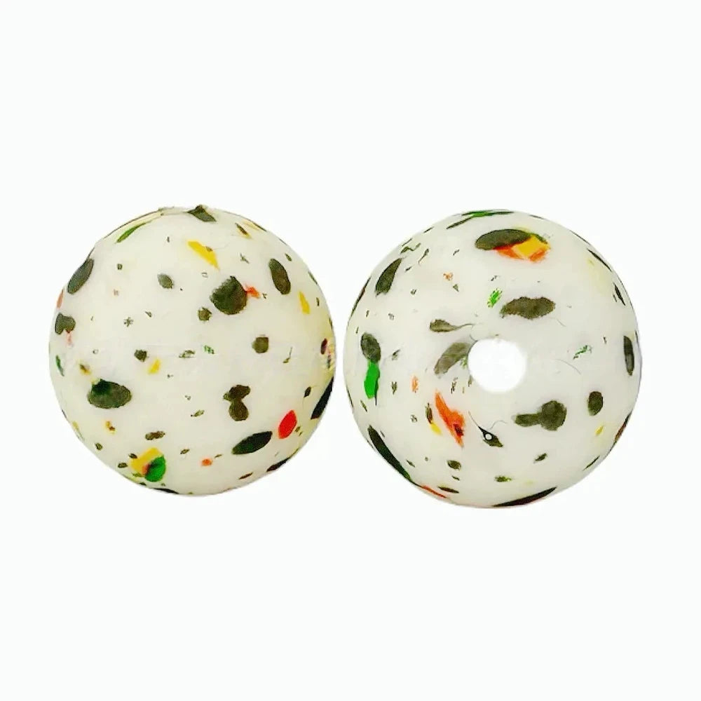 15mm Camo Dots Printed Silicone Bead for DIY Pens Keychain