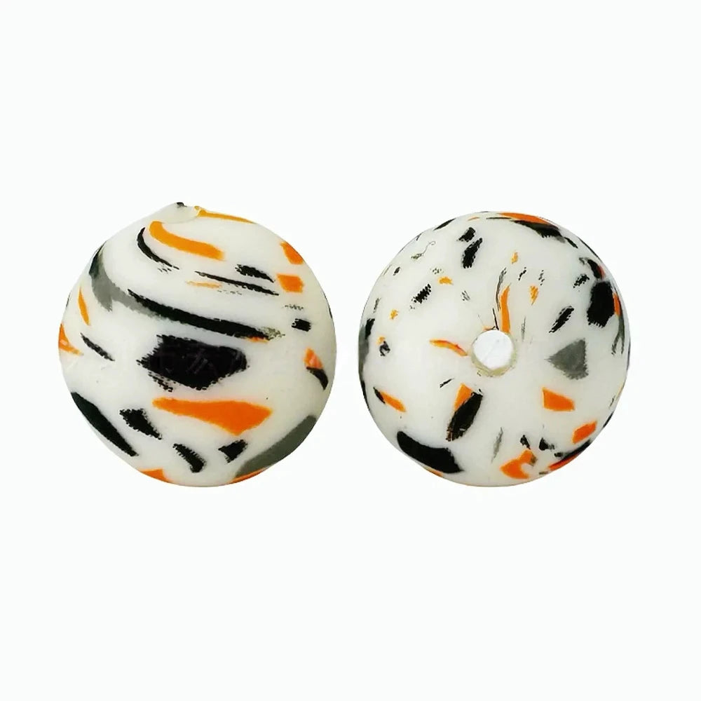 15mm Camo Printed Silicone Bead for DIY Pens Keychain