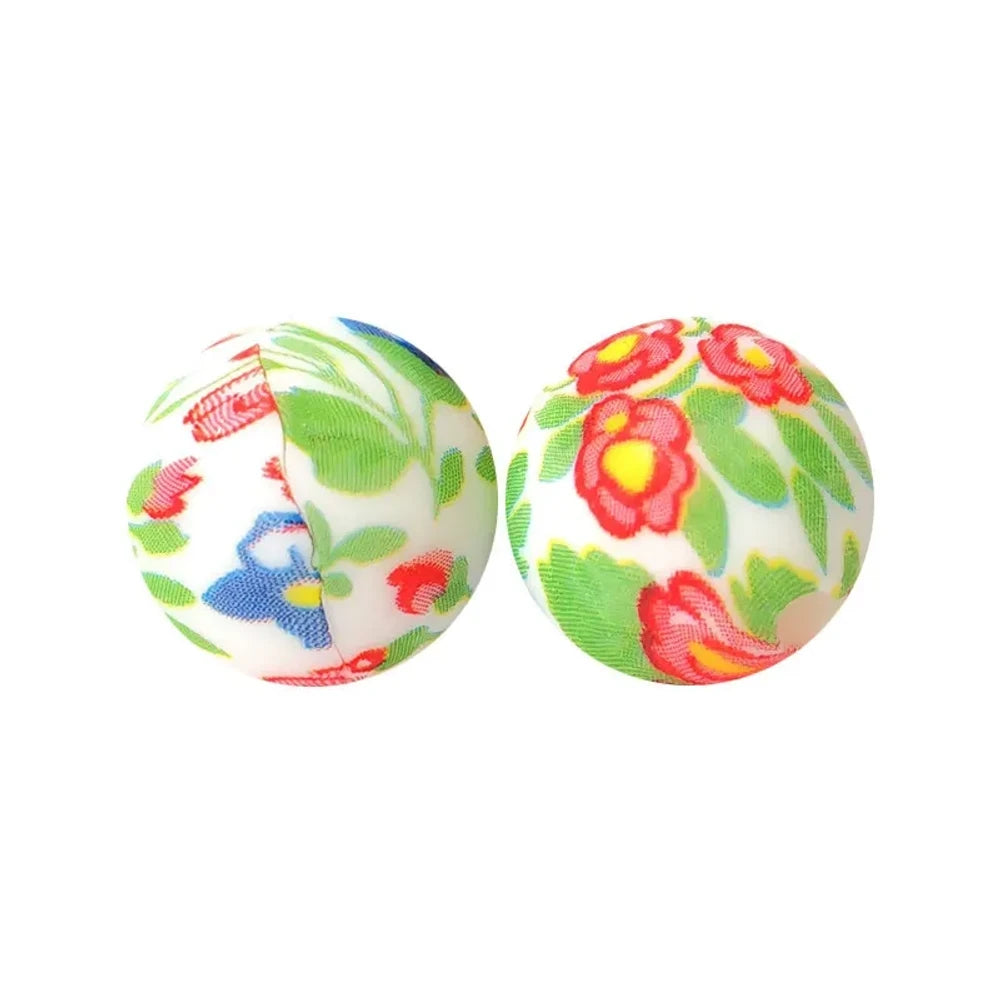 15mm Flowers with Leaves Printed Silicone Bead for DIY Bracelets Keychains Pens