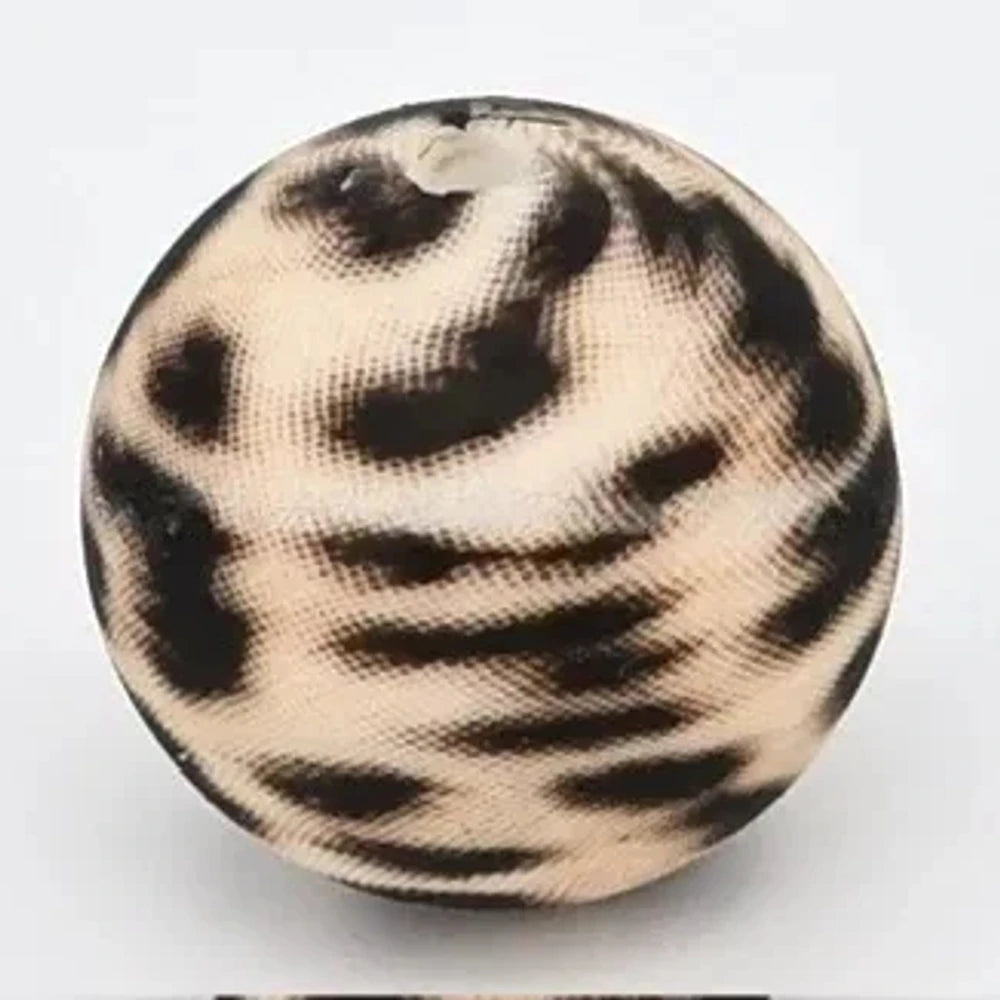 15mm Yellow Leopard Printed Silicone Bead for DIY Pens Bracelets Keychains