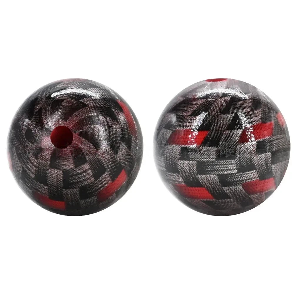 15mm Black and Red Checkered Pattern Printed Silicone Bead for DIY Pens Keychains
