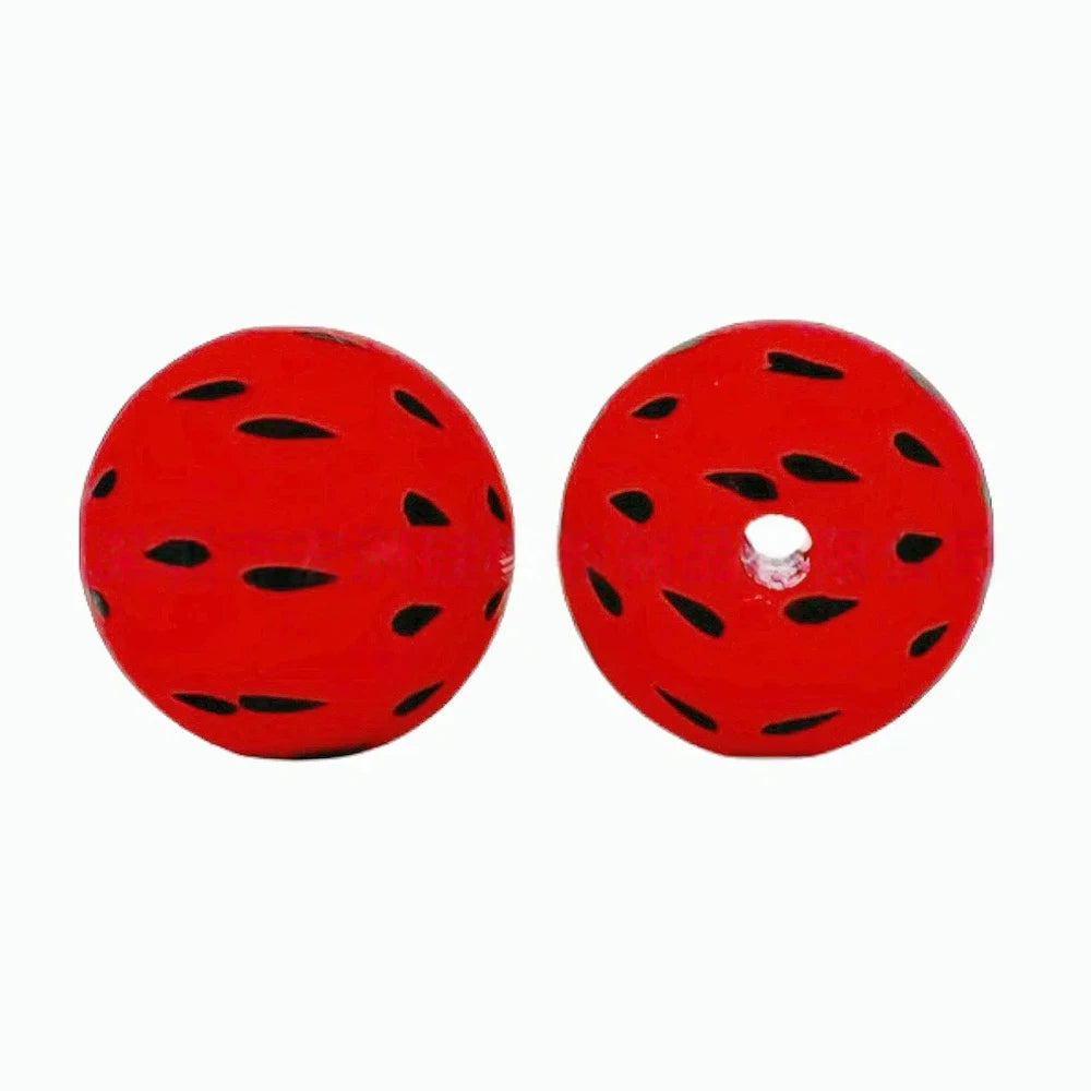 15mm Watermelon Printed Silicone Bead for DIY Bracelet Pens