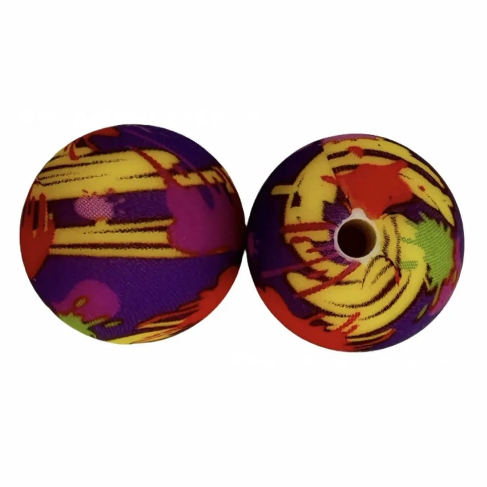 15mm Printed Silicone Bead for DIY Bracelets Keychains 018