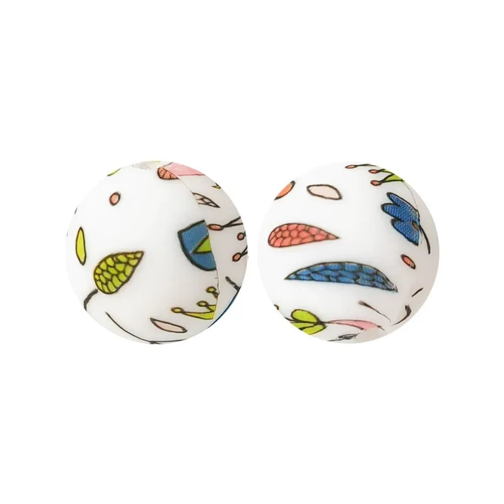 15mm Printed Silicone Bead for DIY Pens Bracelets 009