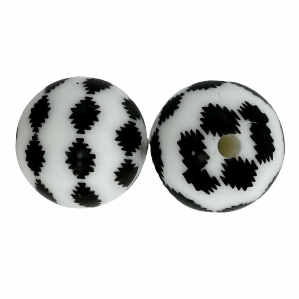 15mm Cow Pattern Silicone Bead for DIY Pens Bracelets