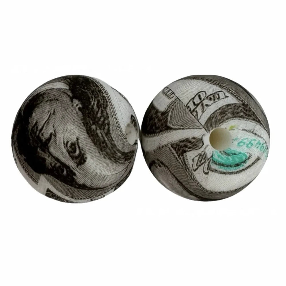 15mm US Dollar Printed Silicone Bead for DIY Bracelets Pens