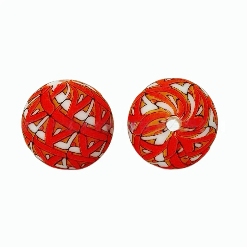 15mm Printed Silicone Bead for DIY Keychains Pens 013