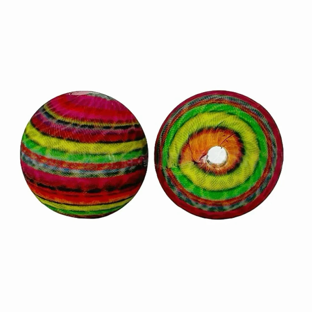 15mm Colorful Lines Printed Silicone Bead for DIY Pens Keychain