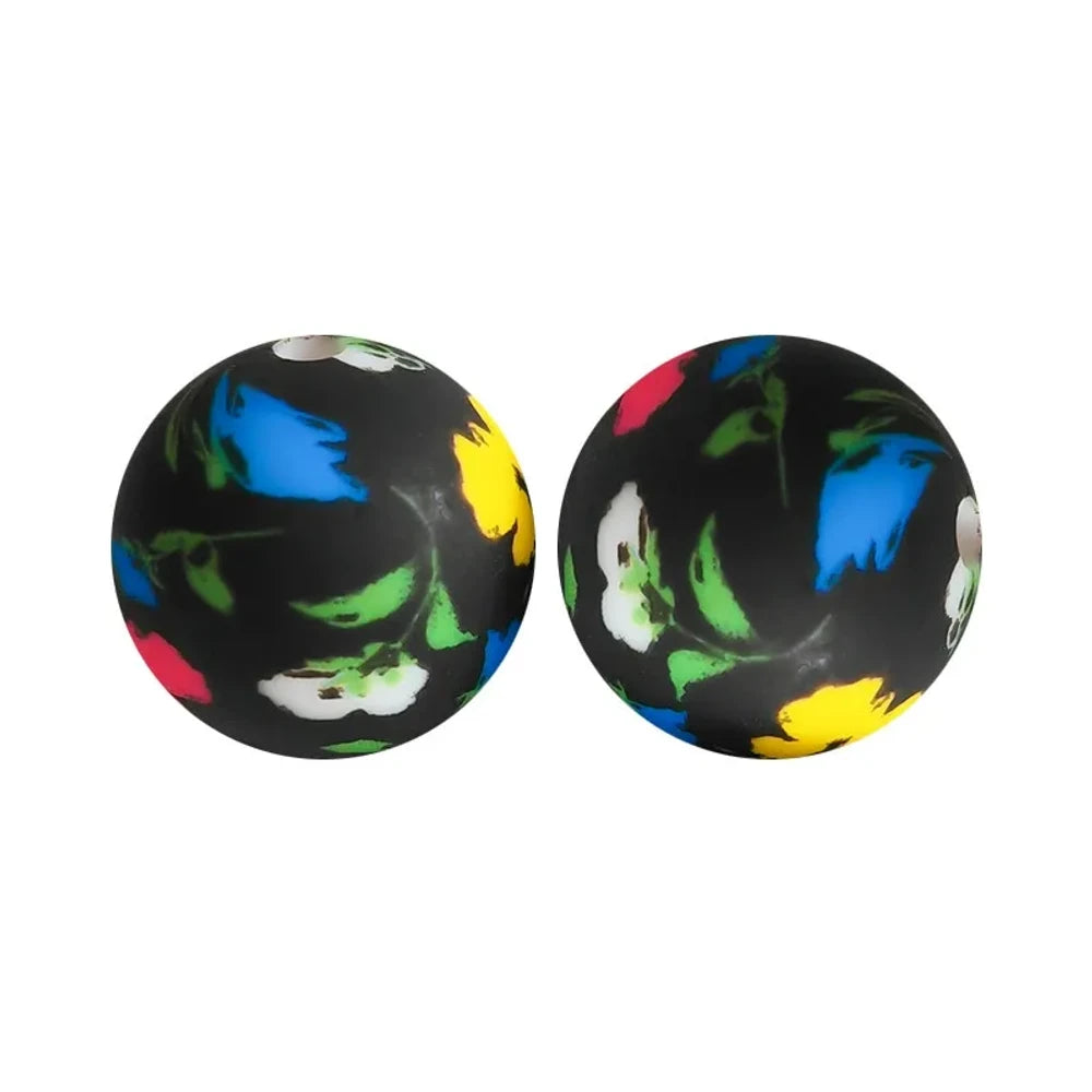 15mm Colorful Flowers Printed Silicone Bead for DIY Pens Keychains