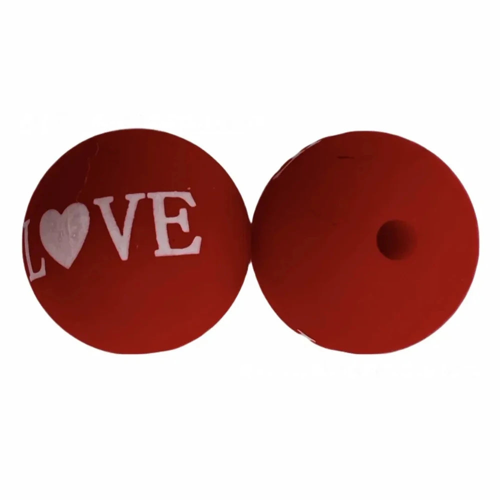 15mm ''Love'' Text Silicone Bead for DIY Pens Bracelets