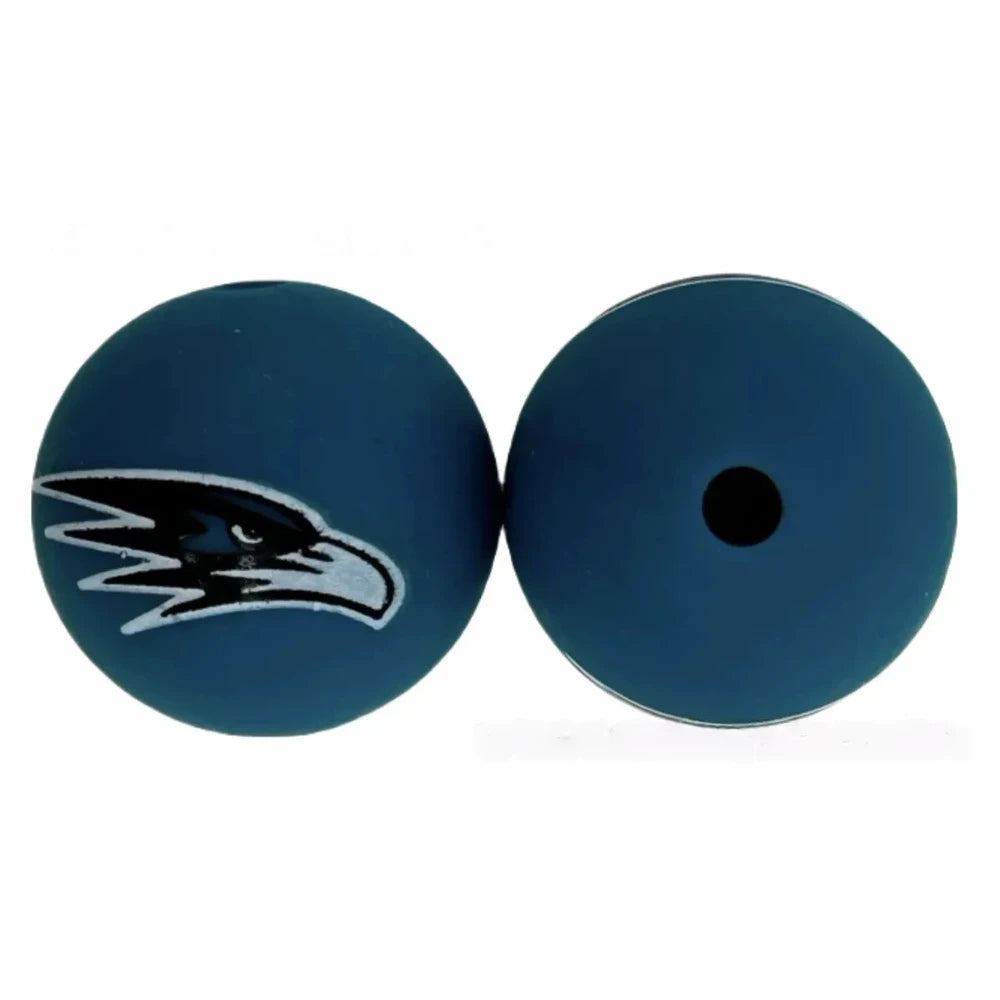 15mm Eagle Printed Silicone Bead for DIY Bracelet Keychains