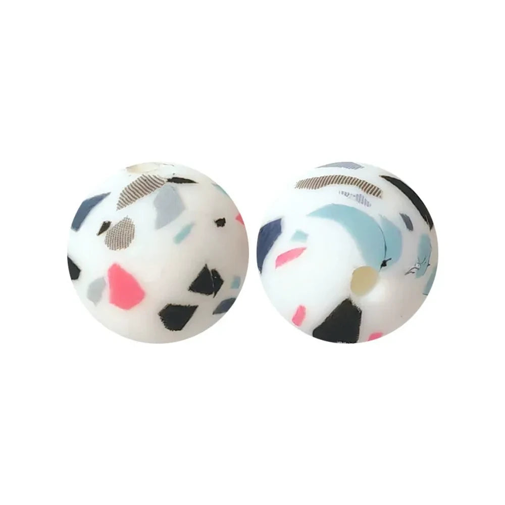 15mm Camo Printed Silicone Bead for DIY Bracelet Pens Keychains