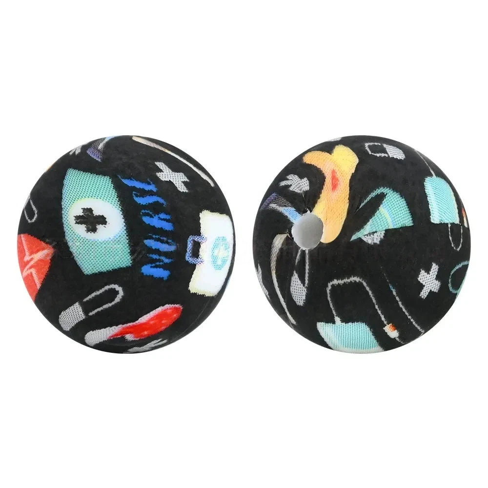 15mm Medical Equipment Printed Silicone Bead for DIY Pens Keychains
