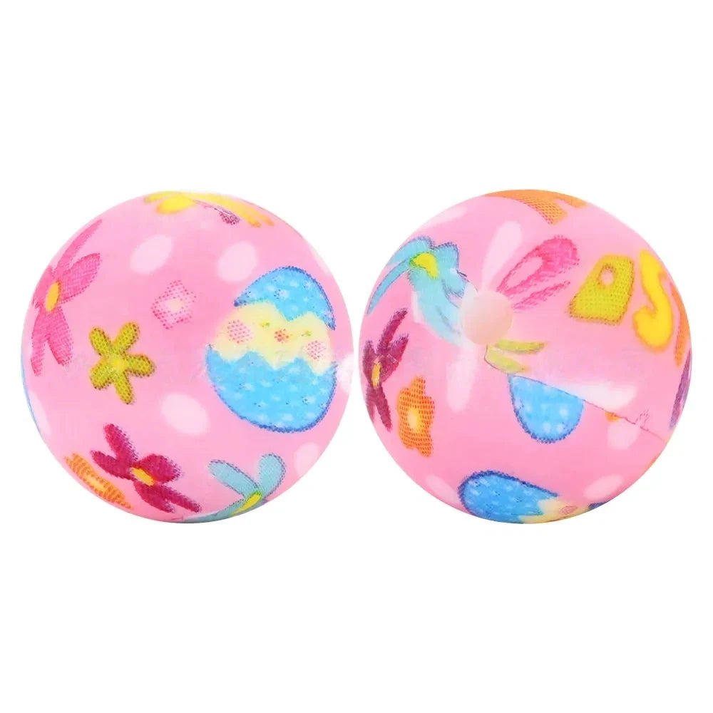15mm Egg Flower Printed Silicone Bead for DIY Pens Bracelets Keychains