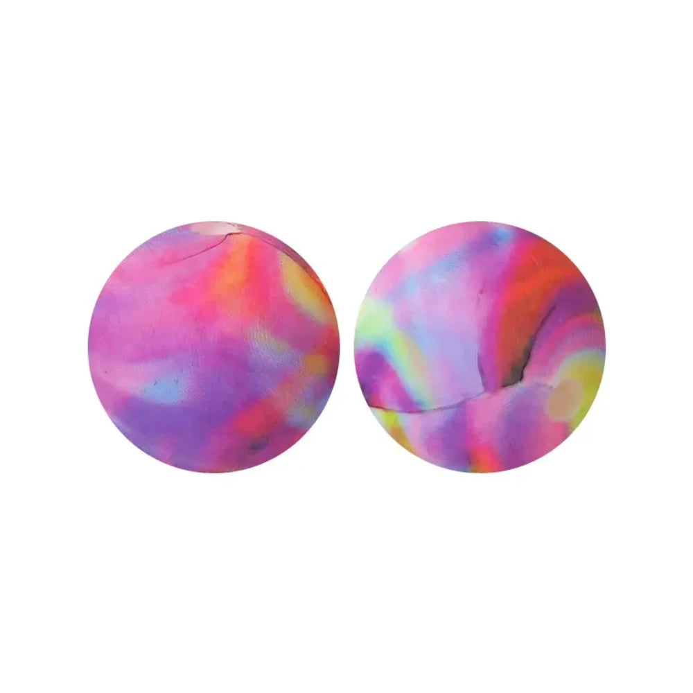 15mm Pink Printed Silicone Bead for DIY Pens Keychains