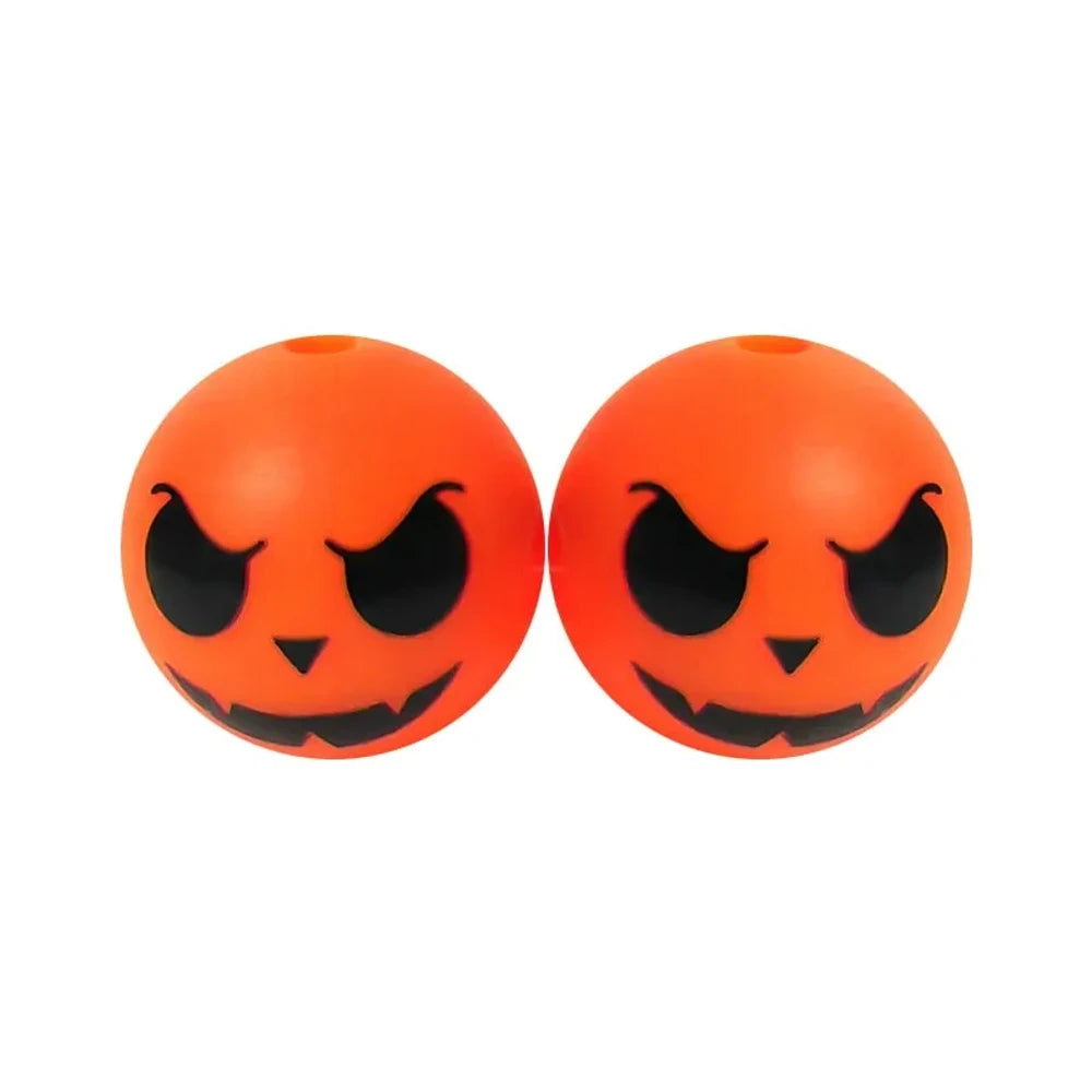 15mm Jack Face on Orange Printed Silicone Bead for DIY Pens Keychains
