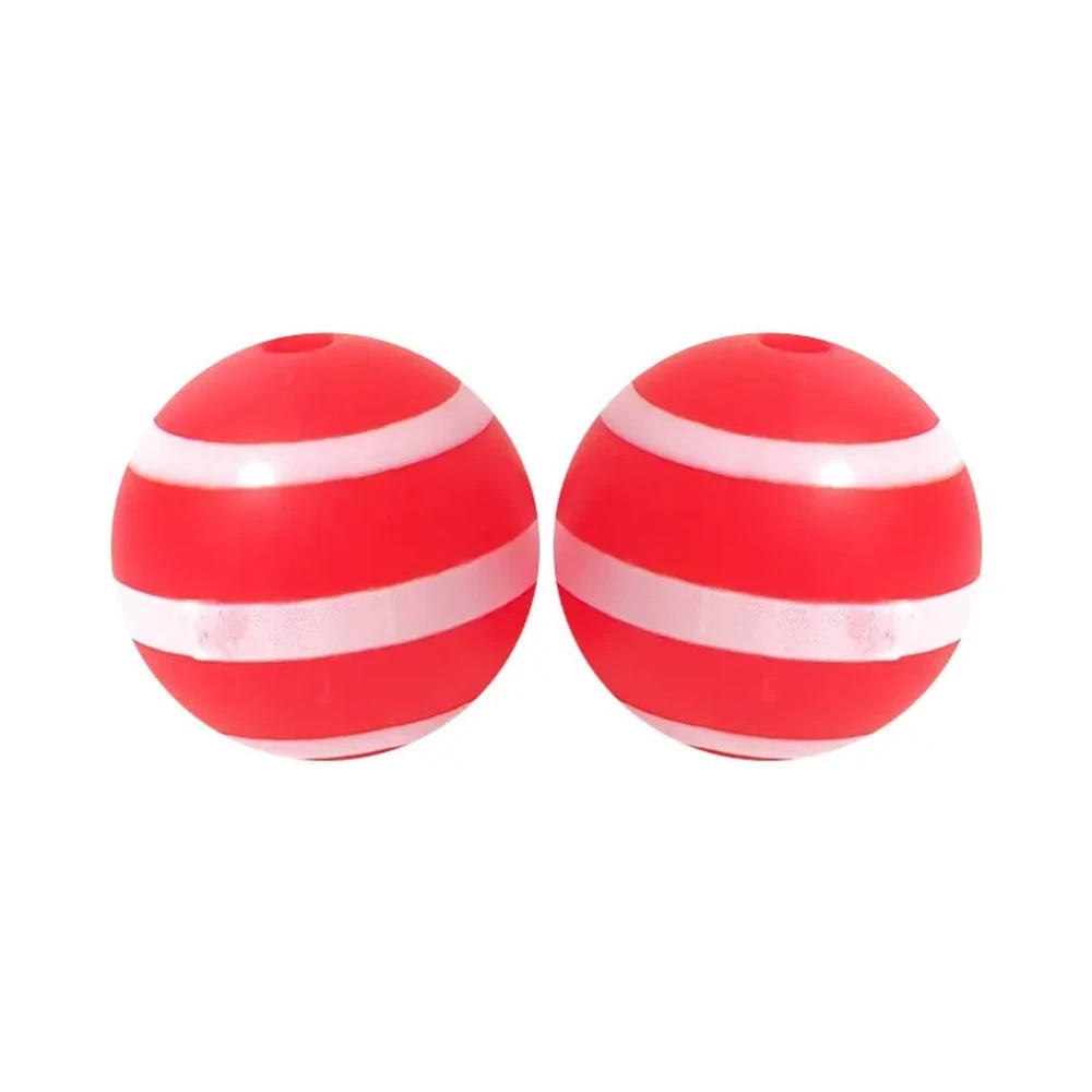 15mm White Stripes on Red Printed Silicone Bead for DIY Keychains Pens