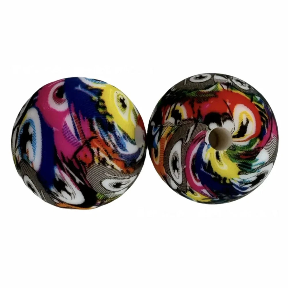 15mm Owl Printed Silicone Bead for DIY Bracelets Keychains