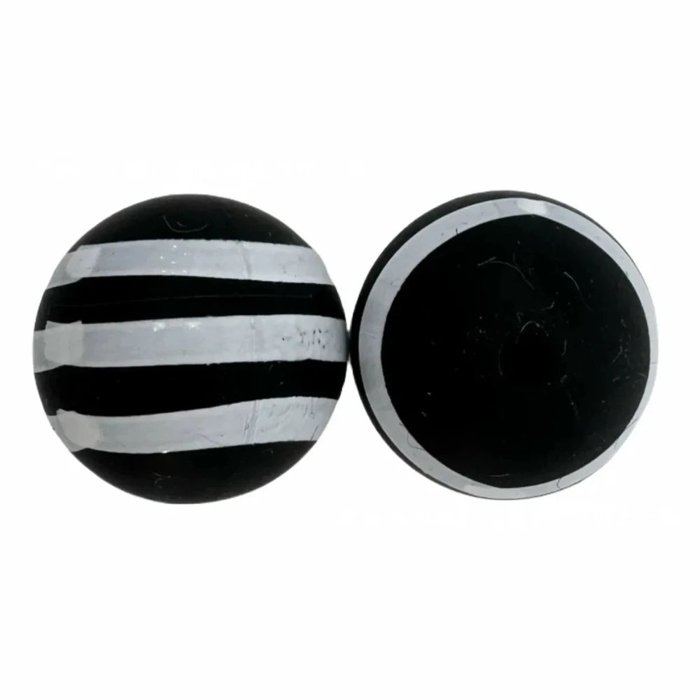 15mm White Lines Printed Silicone Bead for DIY Bracelet Keychains