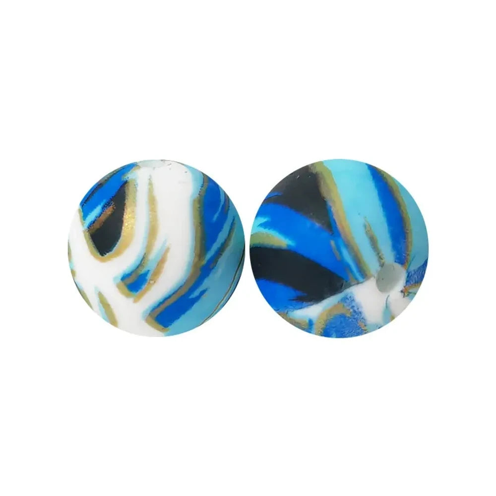 15mm Printed Silicone Bead for DIY Pens Keychains 012