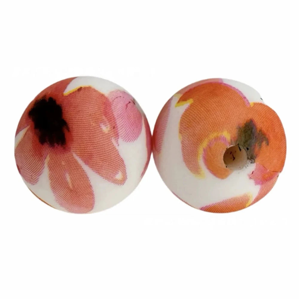 15mm Flower Printed Silicone Bead for DIY Keychains Pens