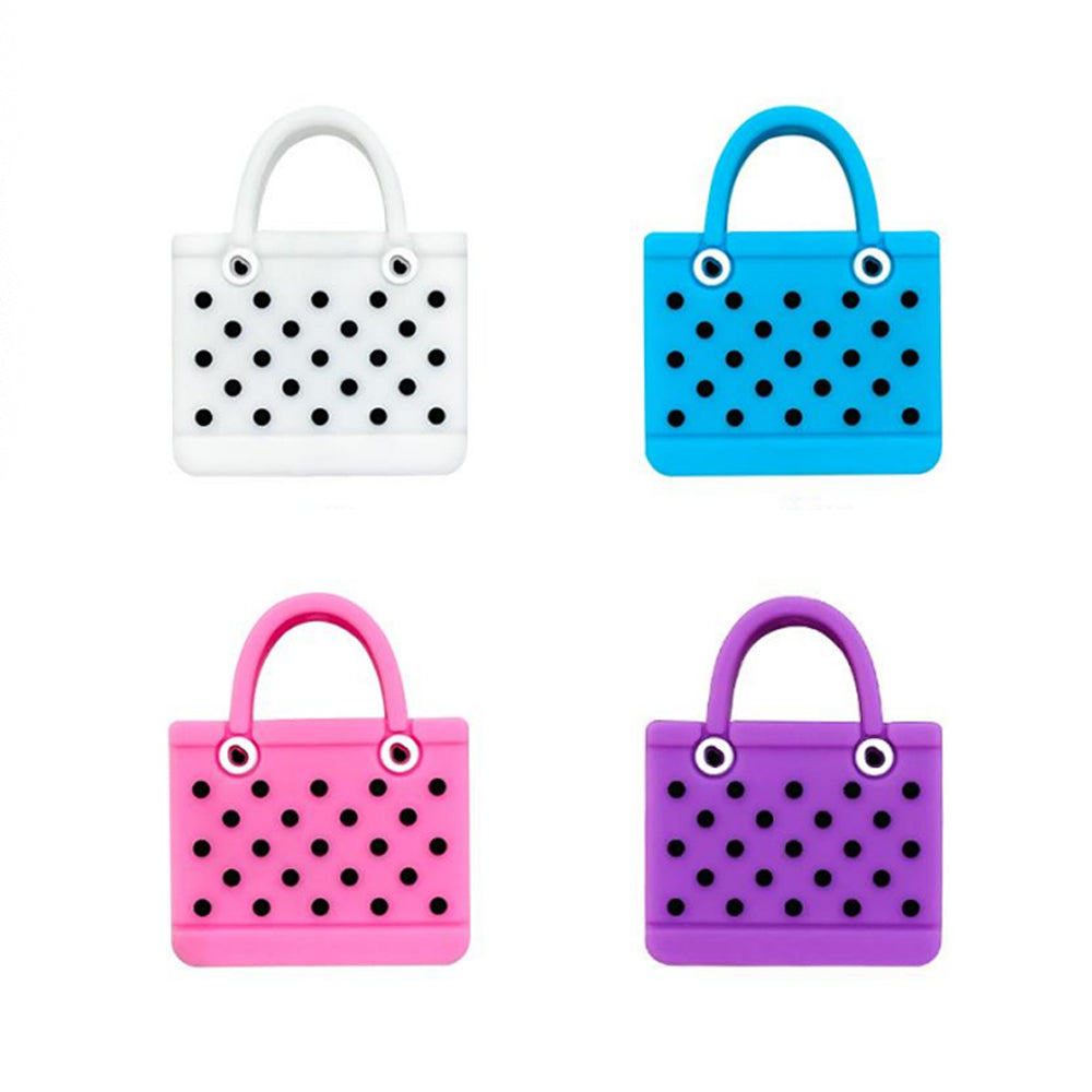 Solid Color Beach Bag Silicone Beads-10PCS