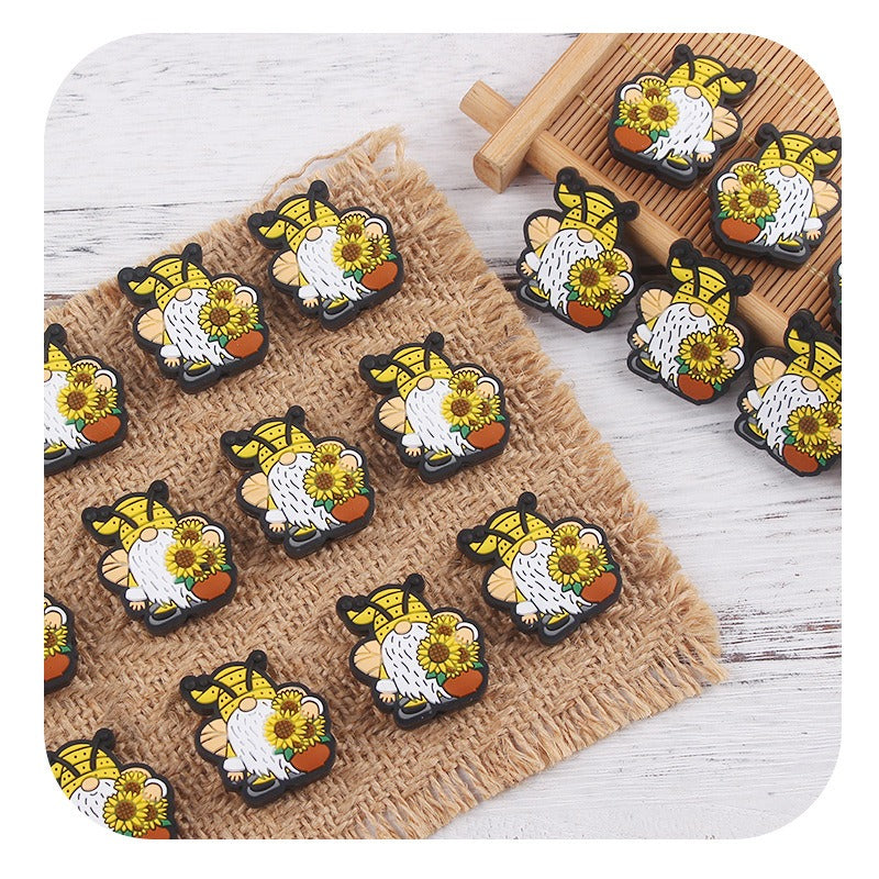 Creative Cartoon Old Man Bee Silicone Beads-10PCS