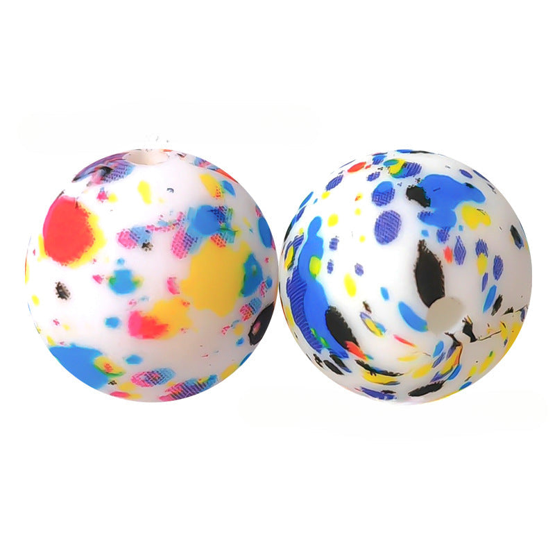 Cartoon Silicone Christmas Loose Beads-50PCS