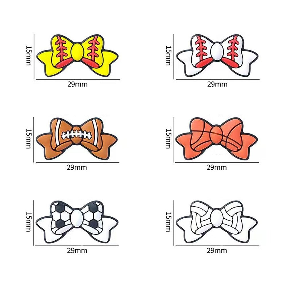 3D Cartoon Bowknot Ball Pattern Silicone Beads-10PCS