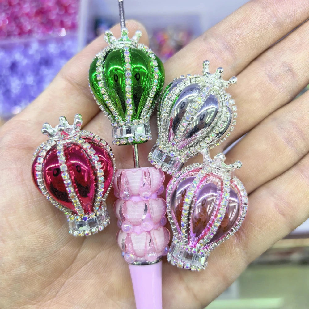Balloon with Rhinestone Chain Crown Acrylic DIY Fancy Beads-Random Mixed
