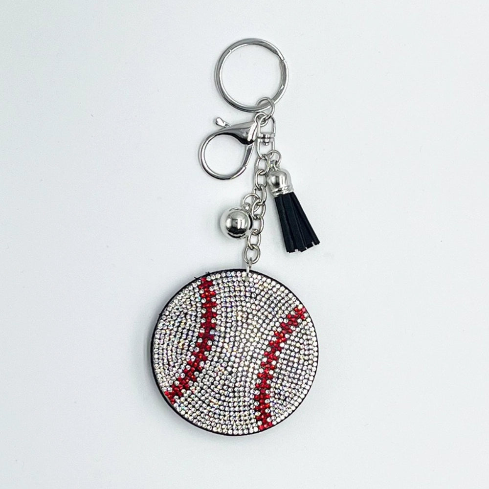Baseball Rhinestone Keychain for DIY