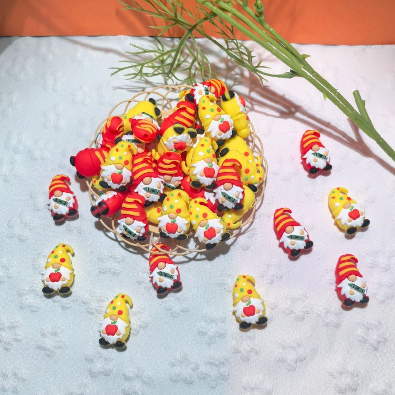 Multicolor 3D Dwarf Silicone Cartoon Beads-10PCS
