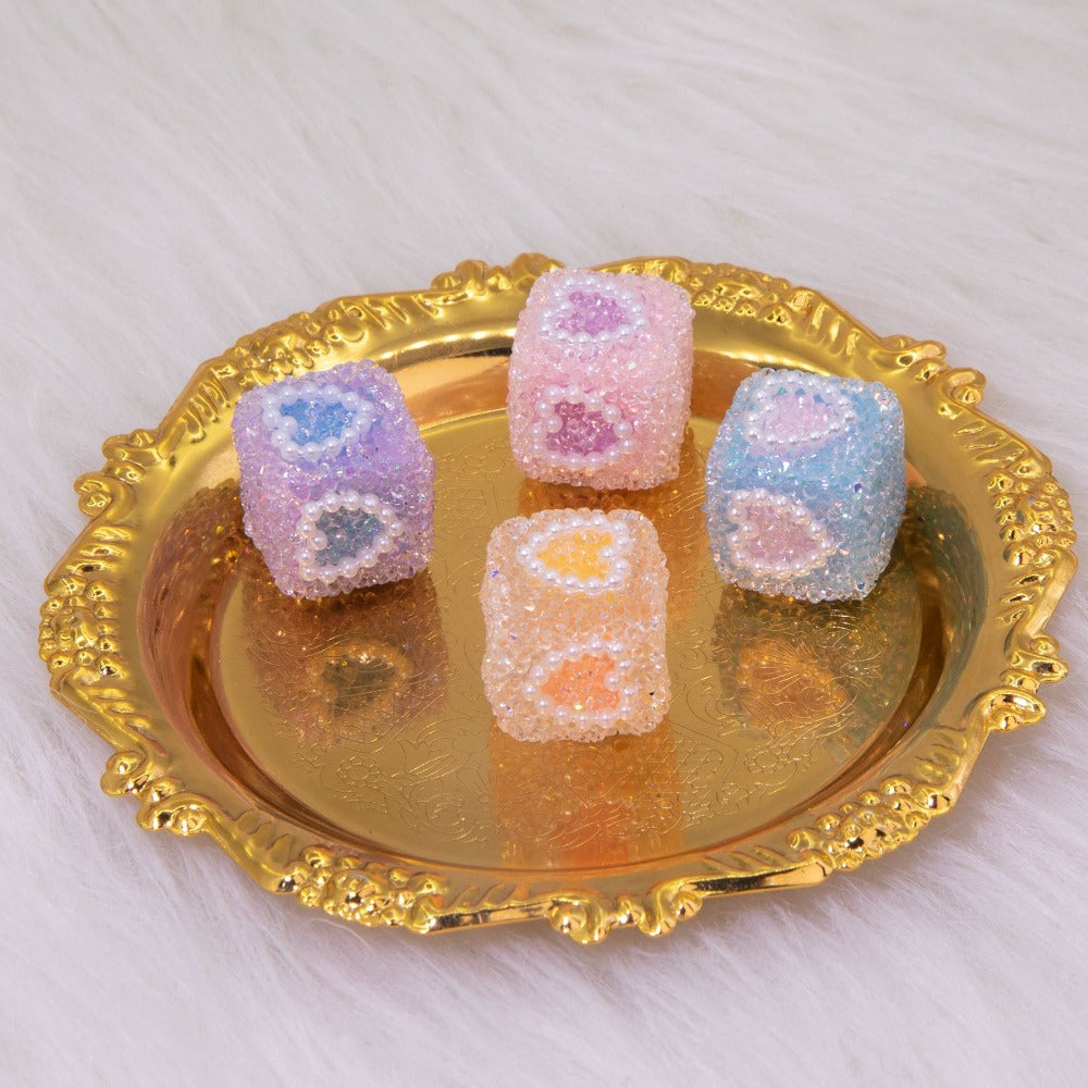 Sugar Cube Love Acrylic Multi-faceted Love Beads-5PCS