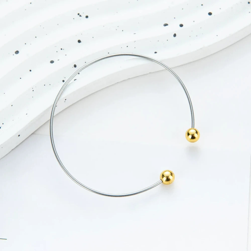 Beadable C-shaped Beveled Opening Bracelet for DIY