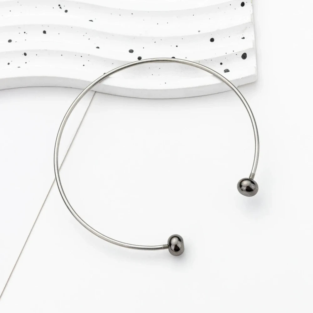 Beadable C-shaped Beveled Opening Bracelet for DIY