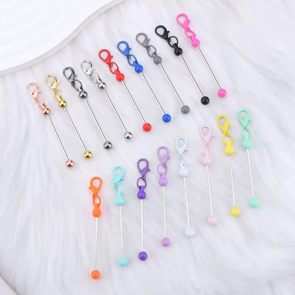 Beadable Candy Colors Metal Keychain for DIY