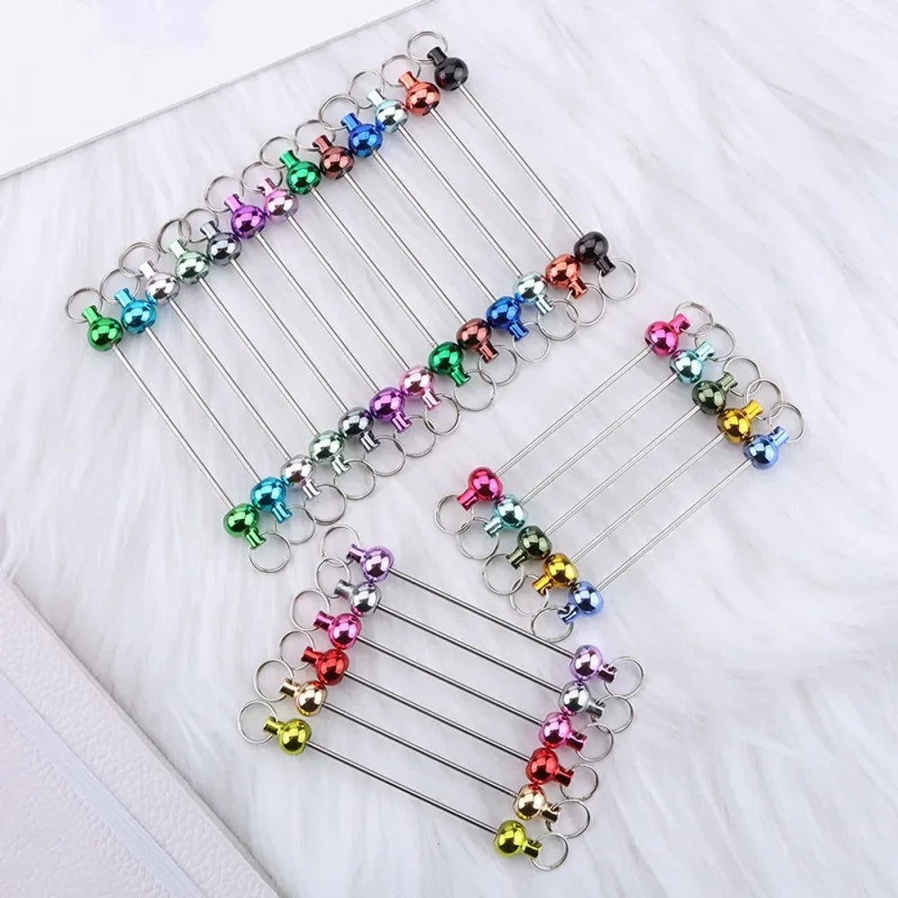 Beadable Colorful Gourd Shaped Metal Keychain for DIY