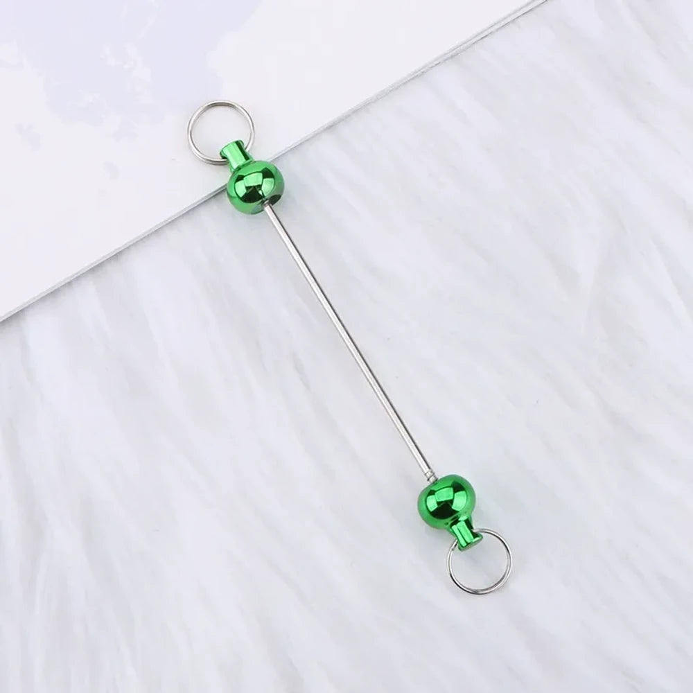 Beadable Colorful Gourd Shaped Metal Keychain for DIY