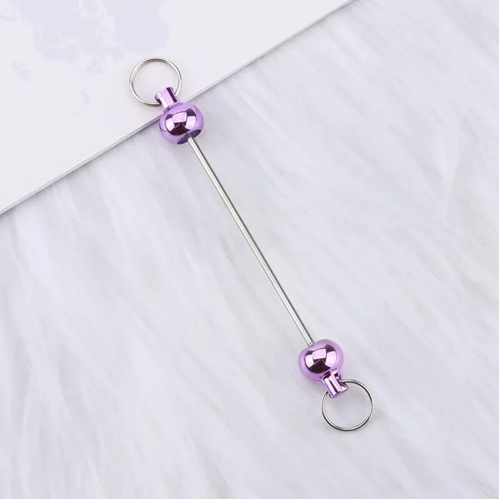 Beadable Colorful Gourd Shaped Metal Keychain for DIY