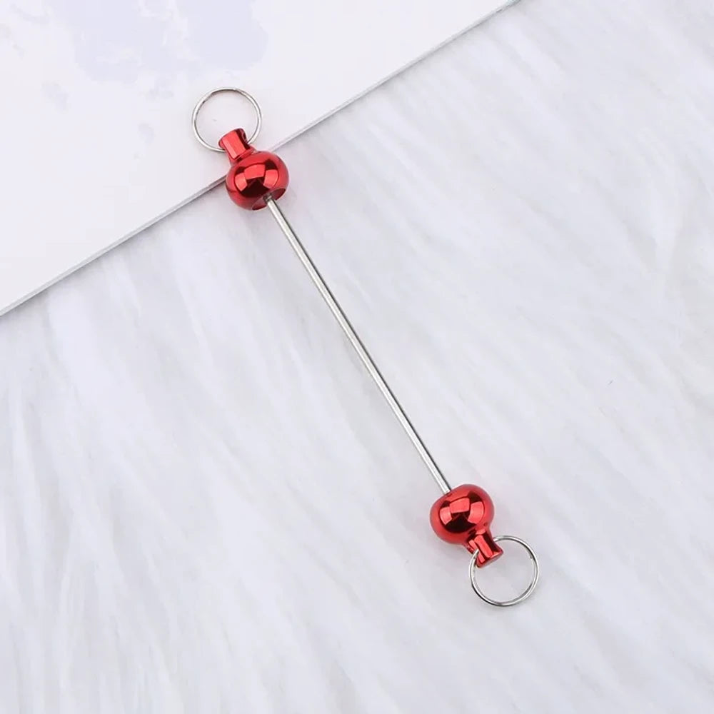 Beadable Colorful Gourd Shaped Metal Keychain for DIY