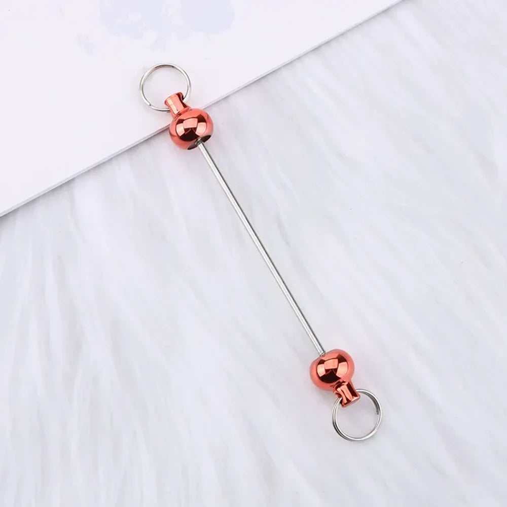 Beadable Colorful Gourd Shaped Metal Keychain for DIY
