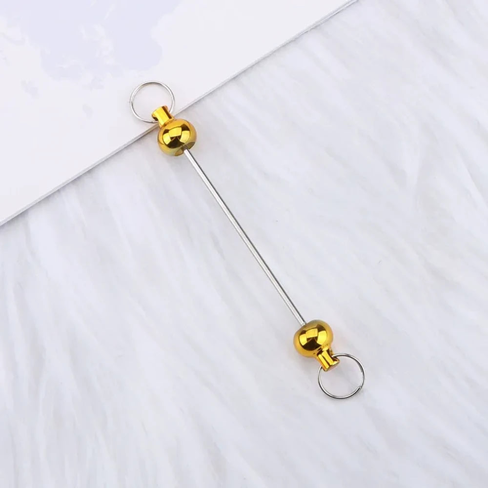 Beadable Colorful Gourd Shaped Metal Keychain for DIY