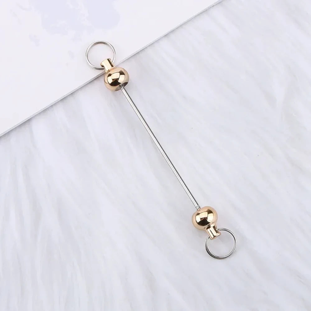 Beadable Colorful Gourd Shaped Metal Keychain for DIY