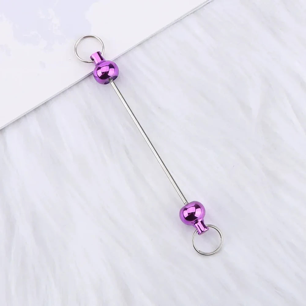 Beadable Colorful Gourd Shaped Metal Keychain for DIY